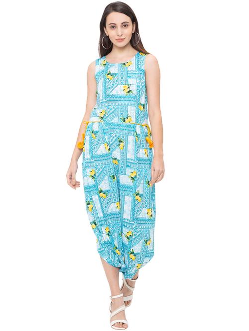 tie knot detail printed jumpsuit - 17264120 - Very Small Image - 1