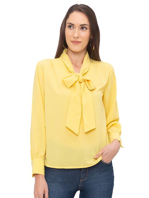 tie up neck solid top - 17264192 - Very Small Image - 1