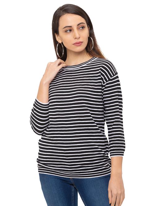 round neck striped top - 17264256 - Very Small Image - 1