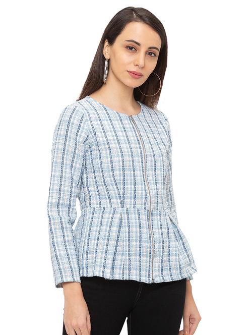 checkered peplum jacket - 17264314 - Very Small Image - 1