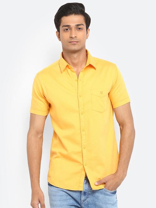 yellow solid casual shirt - 17264700 - Very Small Image - 1