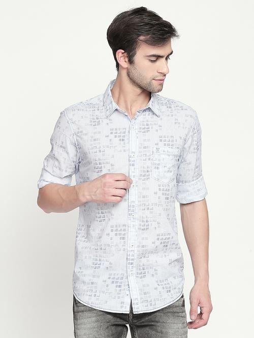 light blue checkered casual shirt - 17264711 - Very Small Image - 1