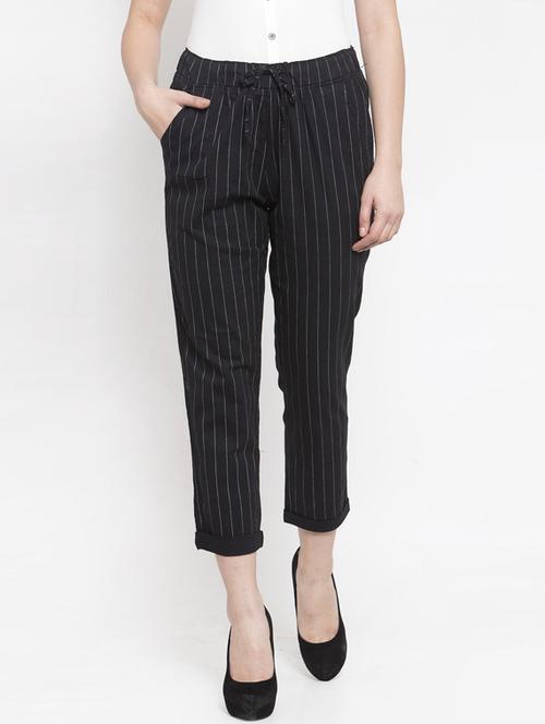 drawstring waist striped trousers - 17265492 - Very Small Image - 1