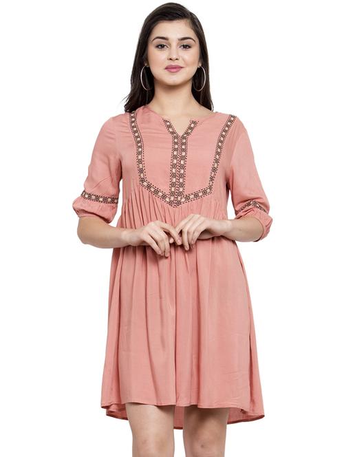 embroidered a-line dress - 17265518 - Very Small Image - 1