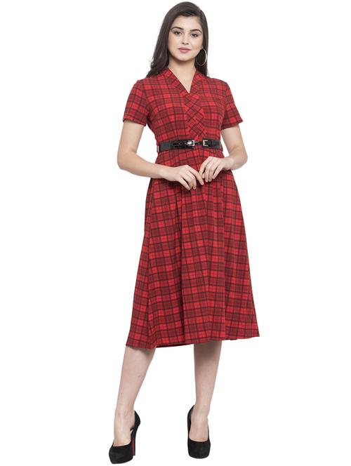 checkered belted dress - 17265527 - Very Small Image - 1