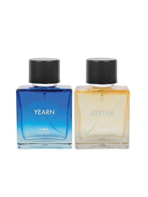 ajmal yearn for men & aretha for women edp pack of 2 each 100ml (total 200ml) + 4 parfum testers - 17265739 - Very Small Image - 1