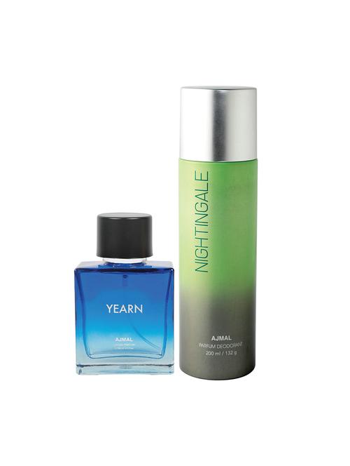 ajmal yearn edp for men 100ml & nightingale deodorant for men & women 200ml pack of 2 (total 300ml) + 4 parfum testers - 17265746 - Very Small Image - 1