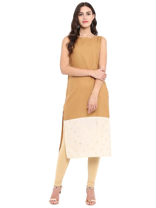 foil print straight kurta - 17265792 - Very Small Image - 1