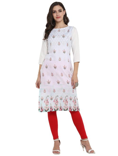 floral straight kurta - 17265794 - Very Small Image - 1