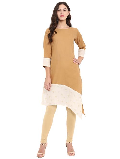 foil print straight kurta - 17265802 - Very Small Image - 1
