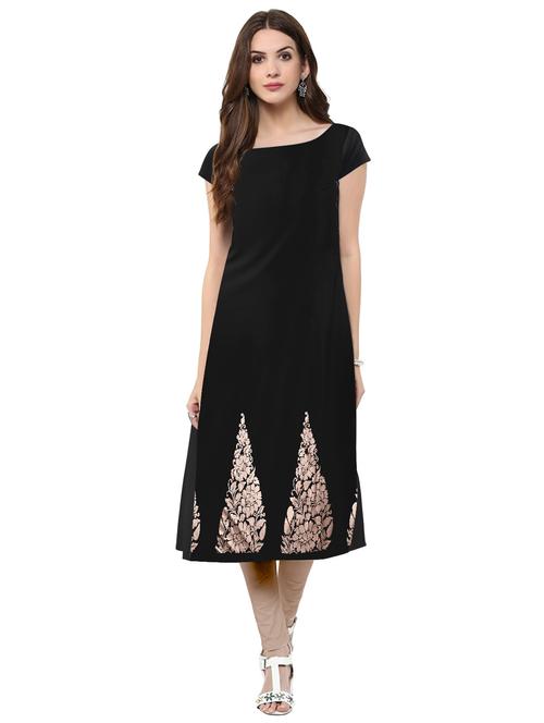 foil print straight kurta - 17265807 - Very Small Image - 1