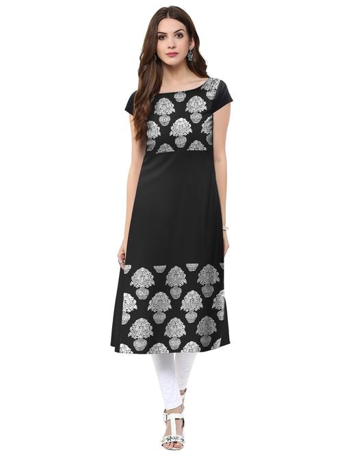 foil print straight kurta - 17265831 - Very Small Image - 1
