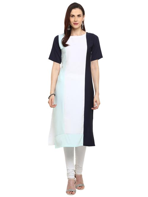 color block straight kurta - 17265835 - Very Small Image - 1