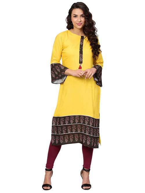 printed straight kurta - 17265840 - Very Small Image - 1