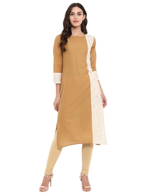 color block straight kurta - 17265874 - Very Small Image - 1