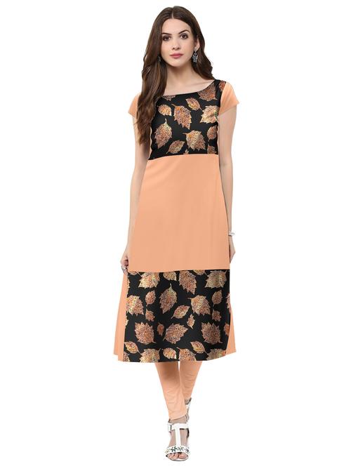 foil print straight kurta - 17265895 - Very Small Image - 1