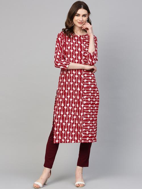 ikat print straight kurta - 17265918 - Very Small Image - 1