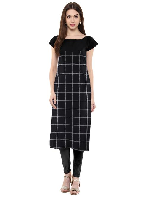 checkered straight kurta - 17265921 - Very Small Image - 1