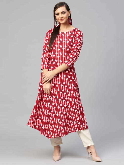 ikat print asymmetric kurta - 17265926 - Very Small Image - 1