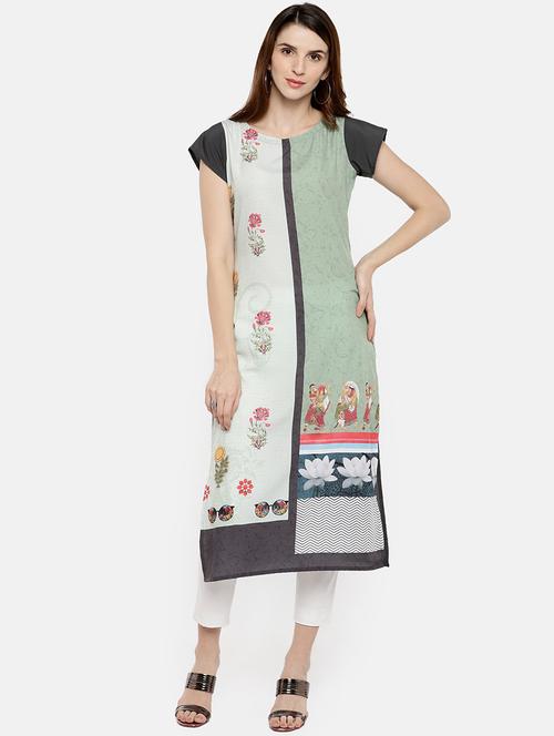 digital print straight kurta - 17265931 - Very Small Image - 1