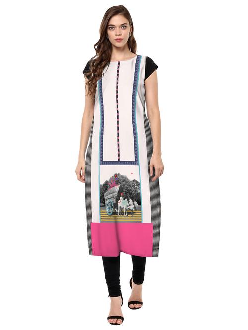 digital print straight kurta - 17265933 - Very Small Image - 1