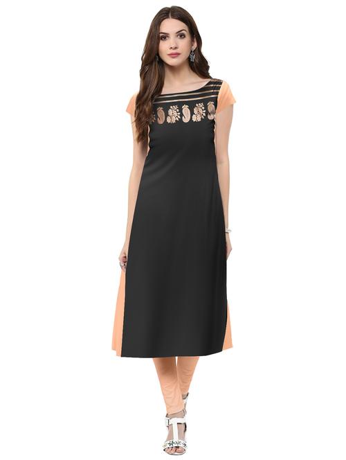 foil print straight kurta - 17265935 - Very Small Image - 1