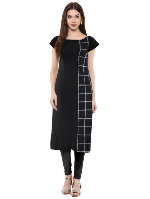 checkered straight kurta - 17265937 - Very Small Image - 1
