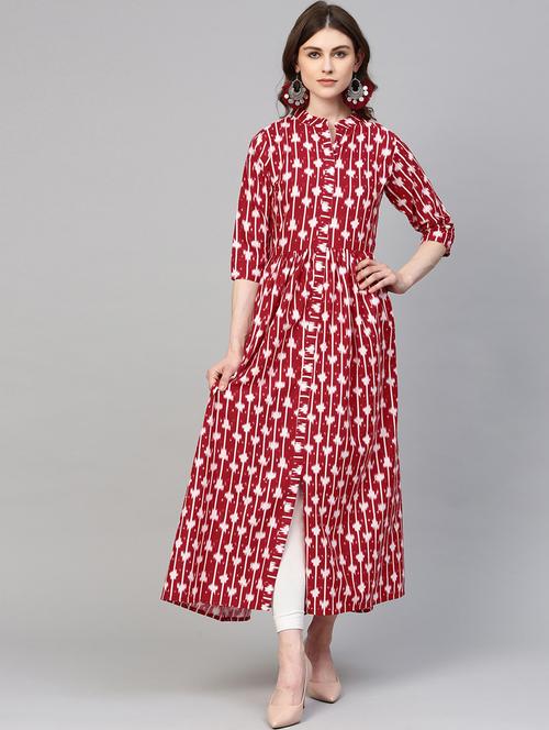 ikat print a-line kurta - 17265942 - Very Small Image - 1