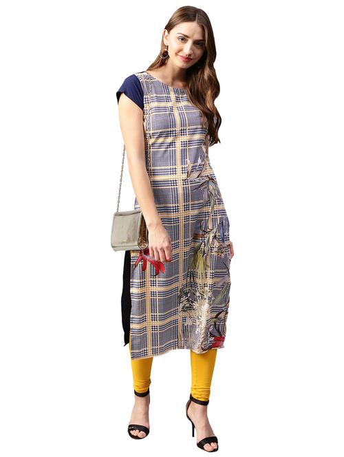 digital print straight kurta - 17265946 - Very Small Image - 1