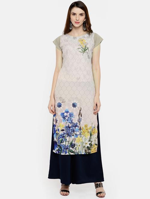 digital print straight kurta - 17265954 - Very Small Image - 1