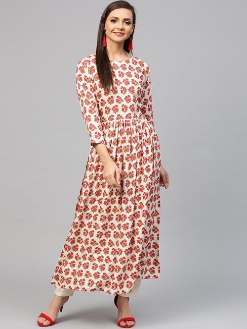 floral print a-line kurta - 17265957 - Very Small Image - 1