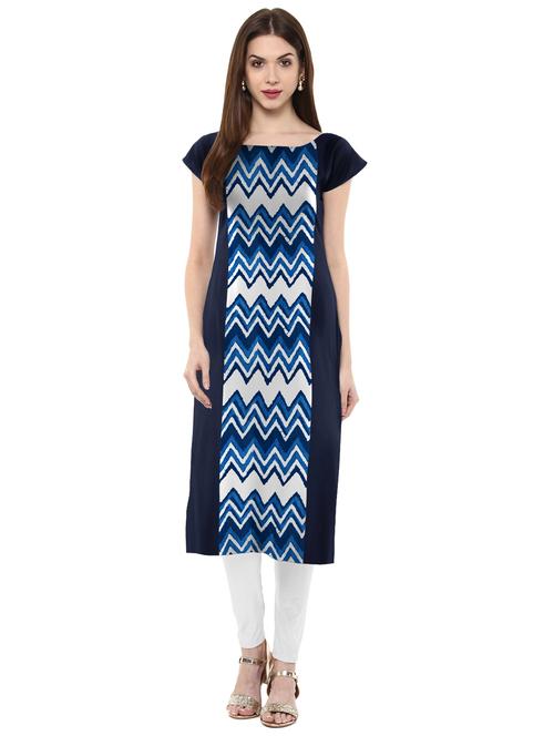 chevron print straight kurta - 17265968 - Very Small Image - 1