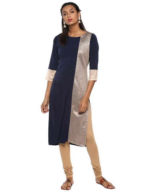 color block straight kurta - 17265971 - Very Small Image - 1