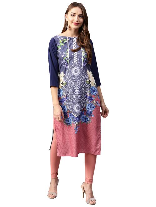 digital print straight kurta - 17265977 - Very Small Image - 1