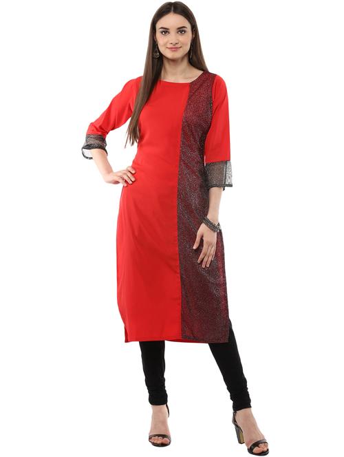color block straight kurta - 17265979 - Very Small Image - 1