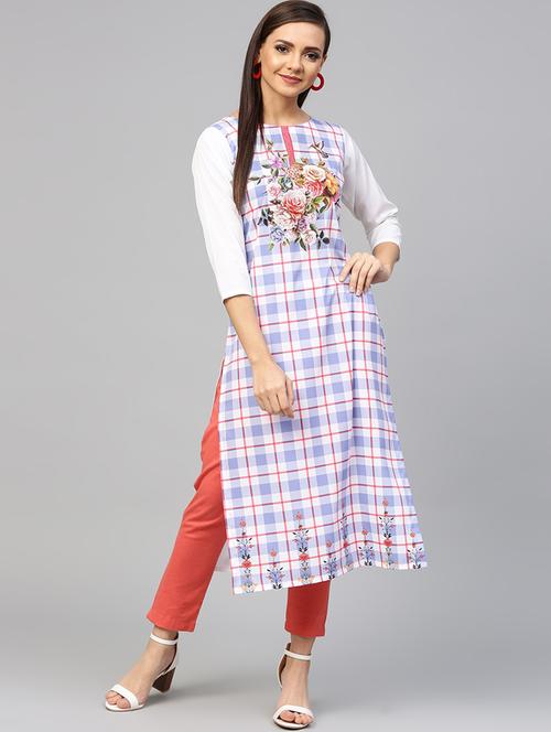 digital print straight kurta - 17265992 - Very Small Image - 1