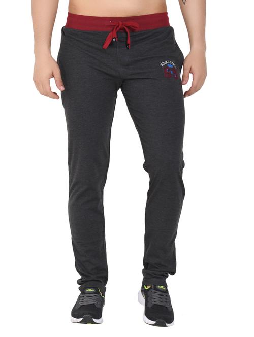 grey solid full length track pant - 17266042 - Very Small Image - 1