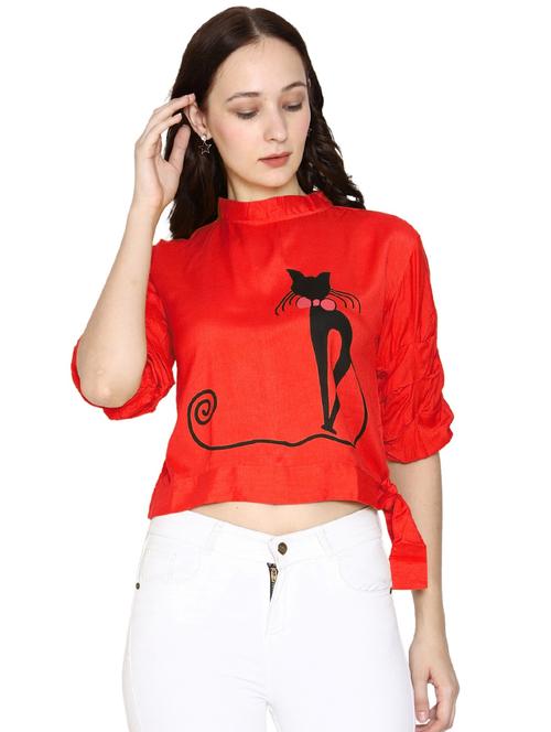 layered sleeves crop top - 17266087 - Very Small Image - 1