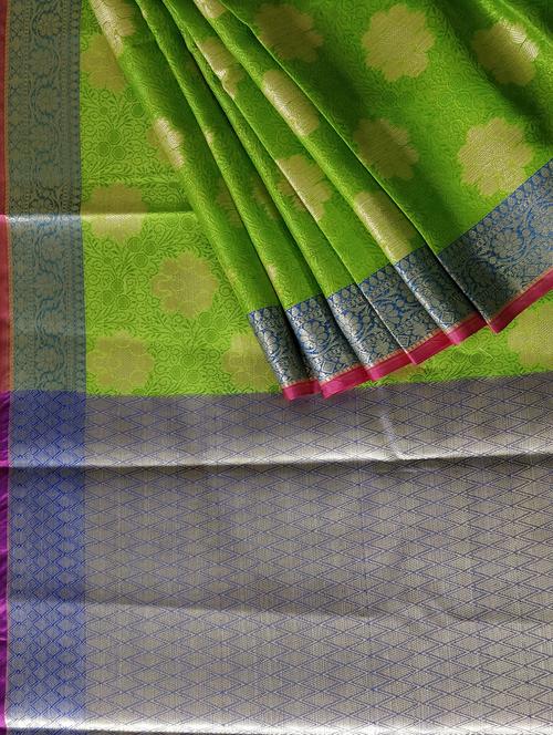 ethnic motif handloom saree with blouse - 17267729 - Very Small Image - 1