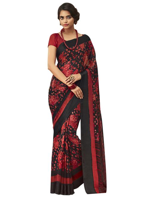 floral printed saree with blouse - 17267817 - Very Small Image - 1