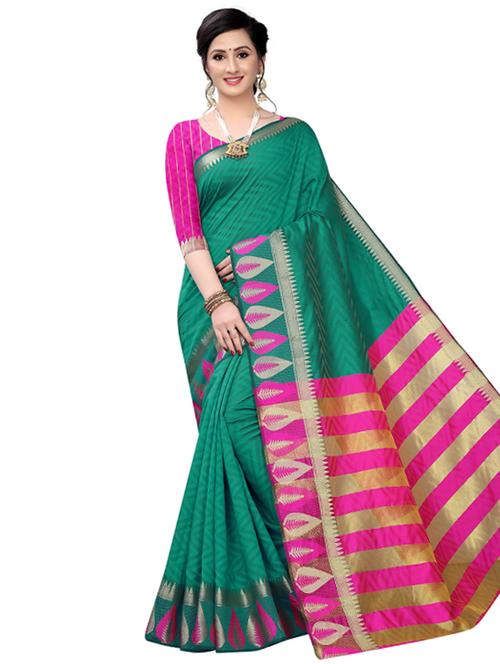 solid banarasi saree with blouse - 17267955 - Very Small Image - 1