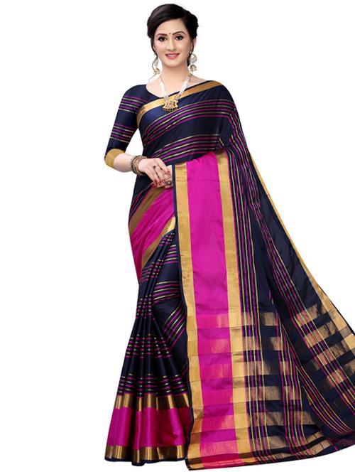 solid banarasi saree with blouse - 17267956 - Very Small Image - 1