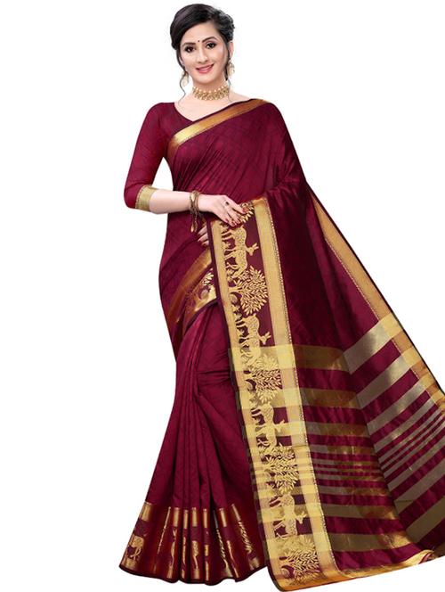solid banarasi saree - 17267973 - Very Small Image - 1