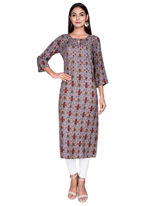 embroidered straight kurta - 17269101 - Very Small Image - 1