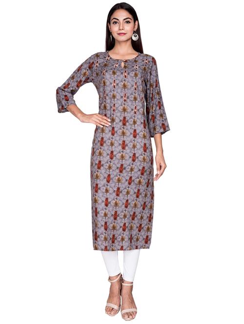 embroidered straight kurta - 17269102 - Very Small Image - 1