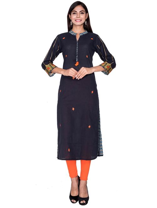 embroidered straight kurta - 17269105 - Very Small Image - 1