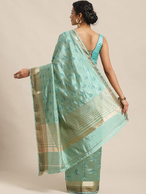 tonal embroidered chanderi saree with blouse - 17269253 - Very Small Image - 1