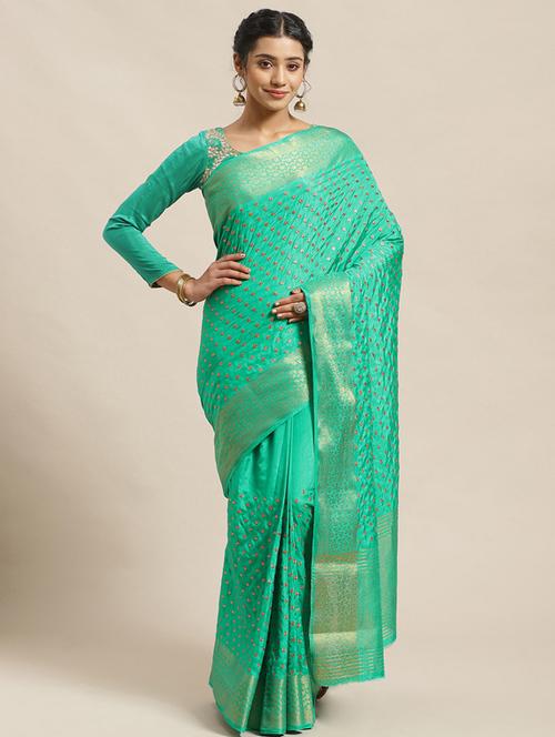 embroidered banarasi saree - 17269267 - Very Small Image - 1