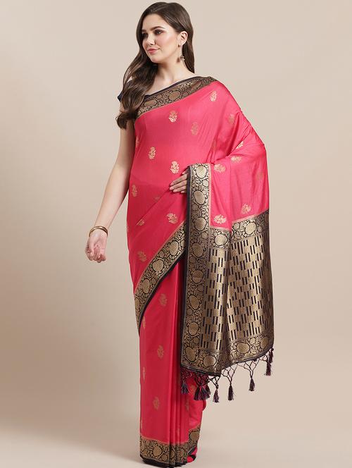 self design silk saree with blouse - 17269504 - Very Small Image - 1