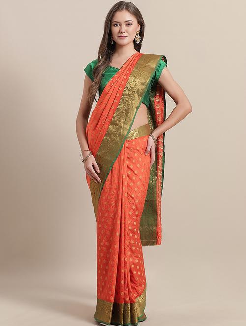 self design woven saree - 17269509 - Very Small Image - 1